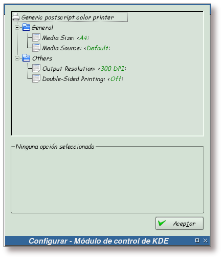 Opciones de configuración del controlador de impresión