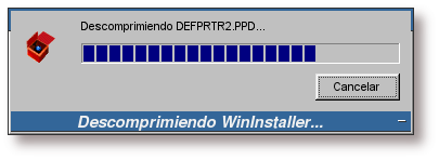 Proceso de descompresión de los controladores y archivos de instalación