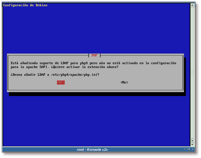 Activar la extensión LDAP en PHP4