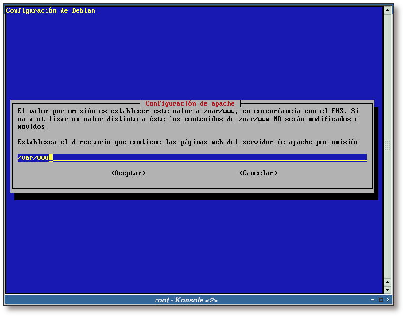 Directorio raíz de Apache por defecto