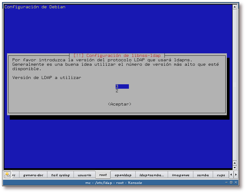 Versión del protocolo LDAP