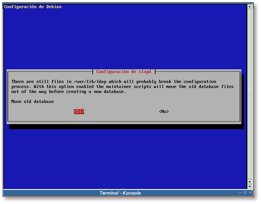 Configuración de slapd, ¿mover los datos antiguos?