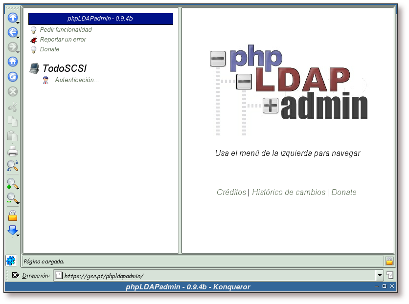 Pantalla principal de phpLDAPadmin