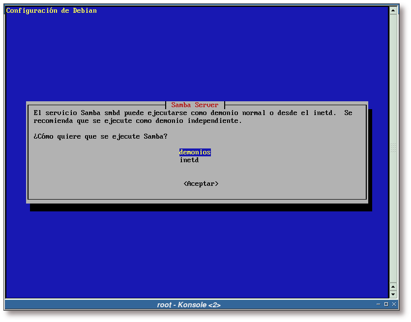 ¿Cómo ejecutar Samba (demonios/inetd)?