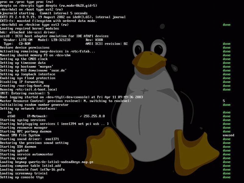 Modo verbose del parche bootsplash